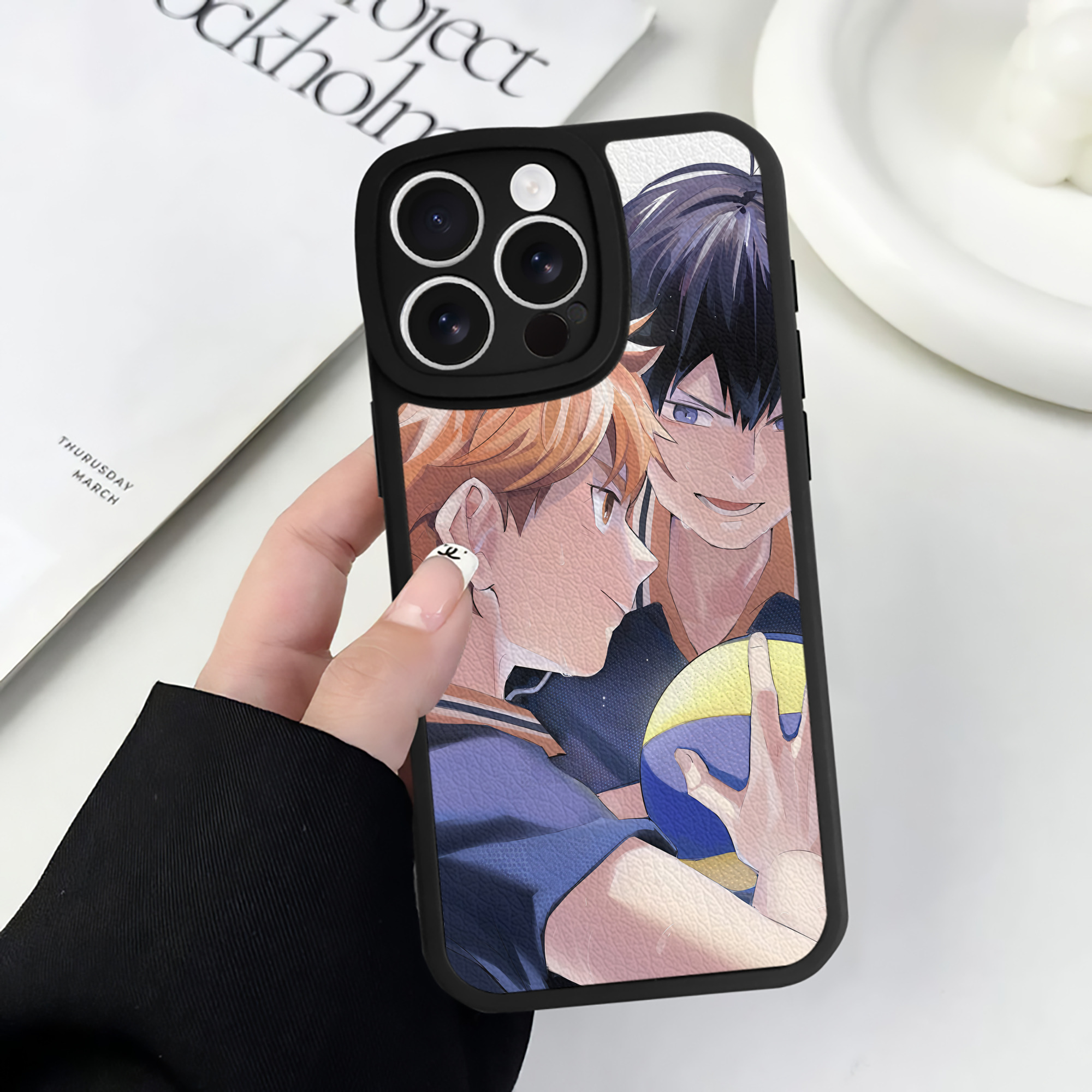 （画像用） ハイキュー!! Haikyu!! 【iPhone 16シリーズ対応】シリコンスマホケース（レザー調） 材質：シリコン